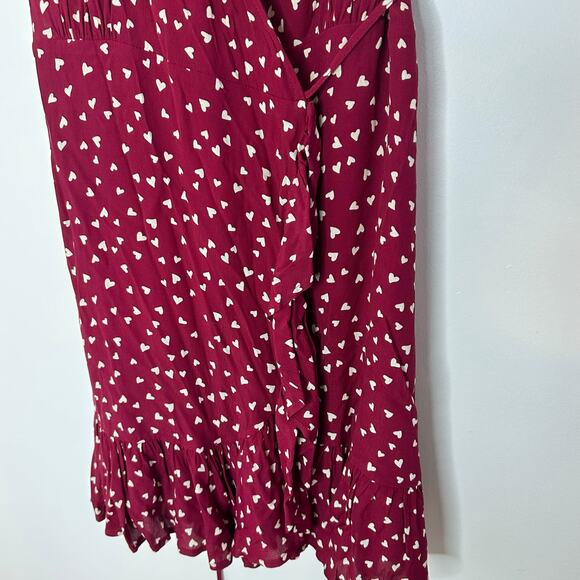 Rails Koreen Hearts Wrap Dress Womans Small Red Feminine Romantic - Picture 9 of 9